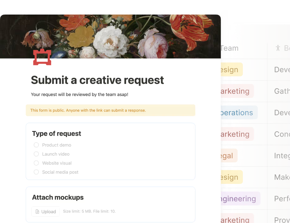 Notion — Database forms
