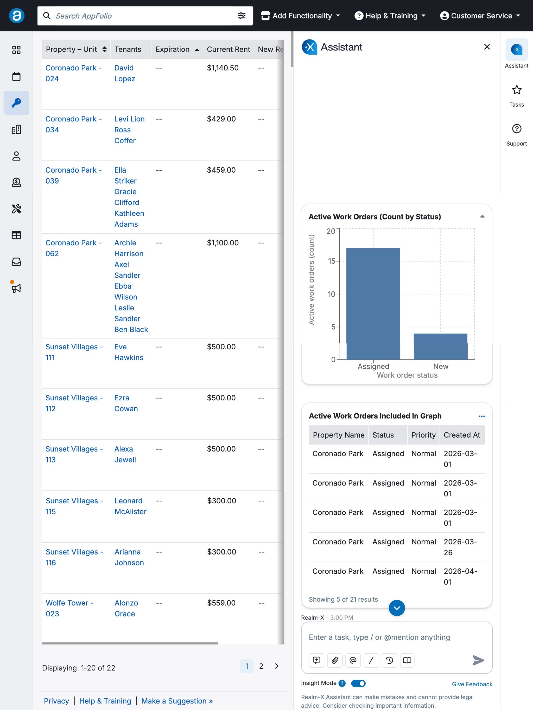 AppFolio report view (App Store screenshot)