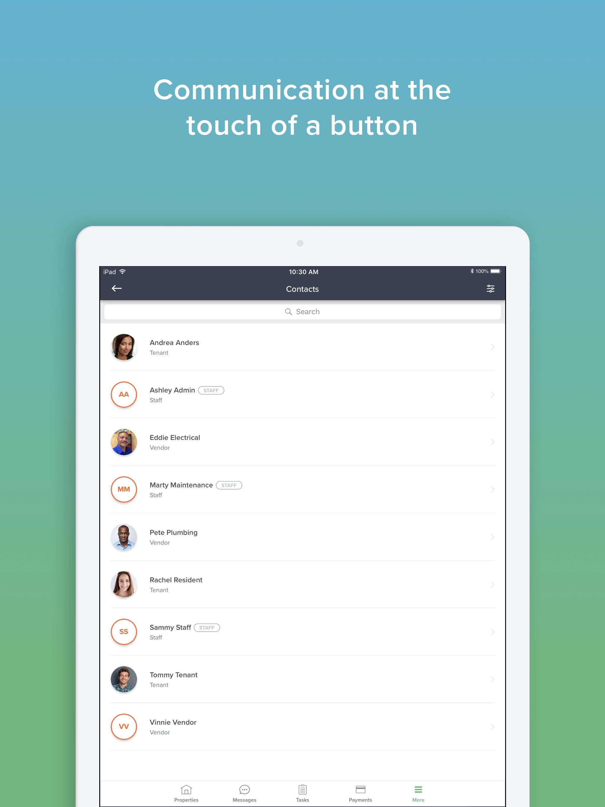 Buildium communication with residents (App Store screenshot)