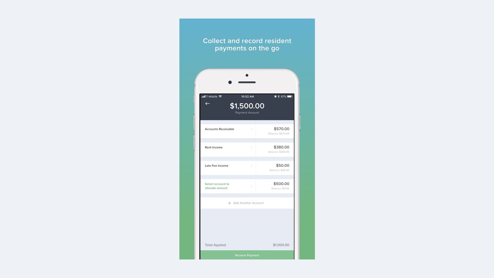 Buildium collecting resident payments (App Store screenshot)