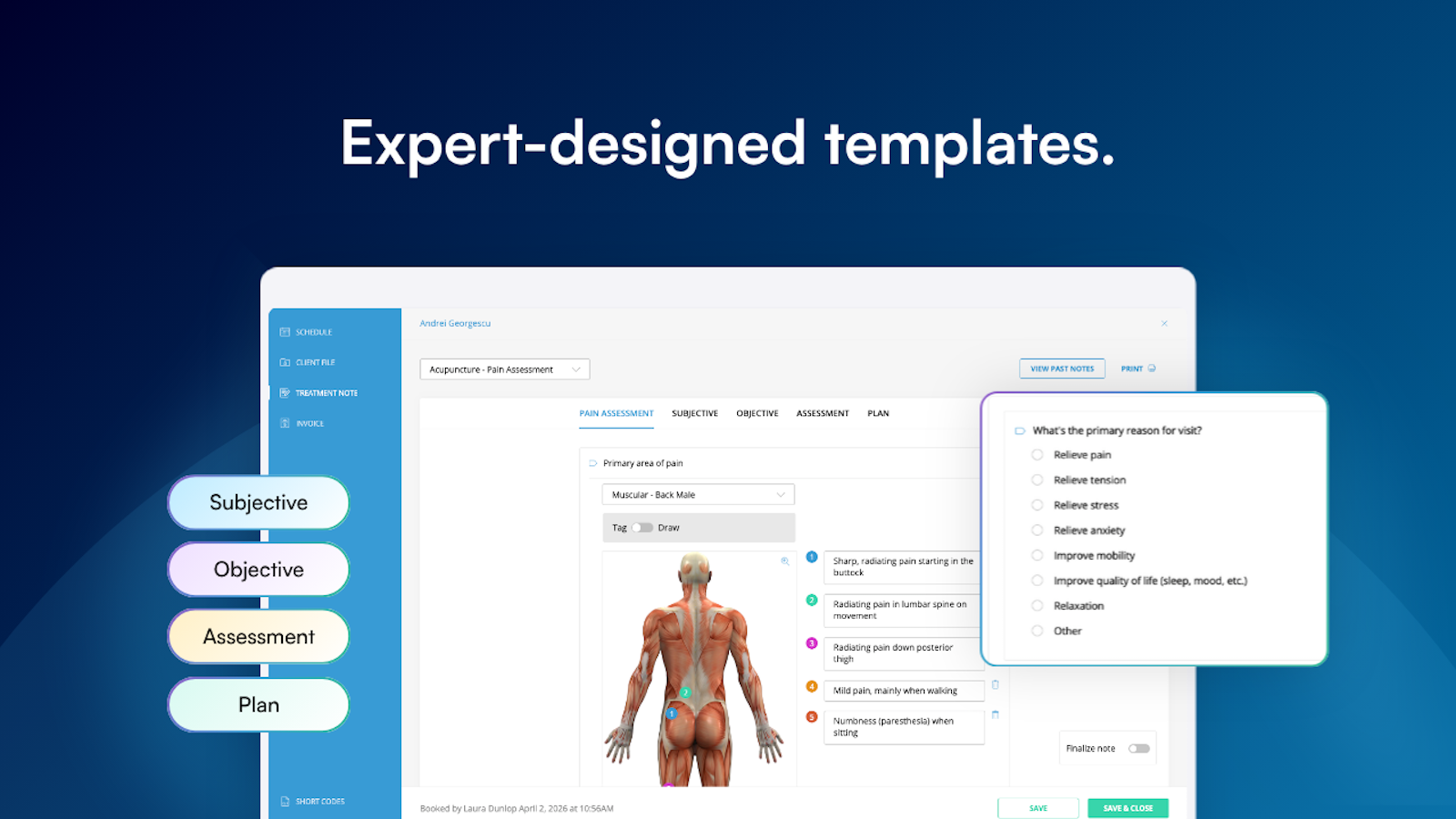 SOAP note templates