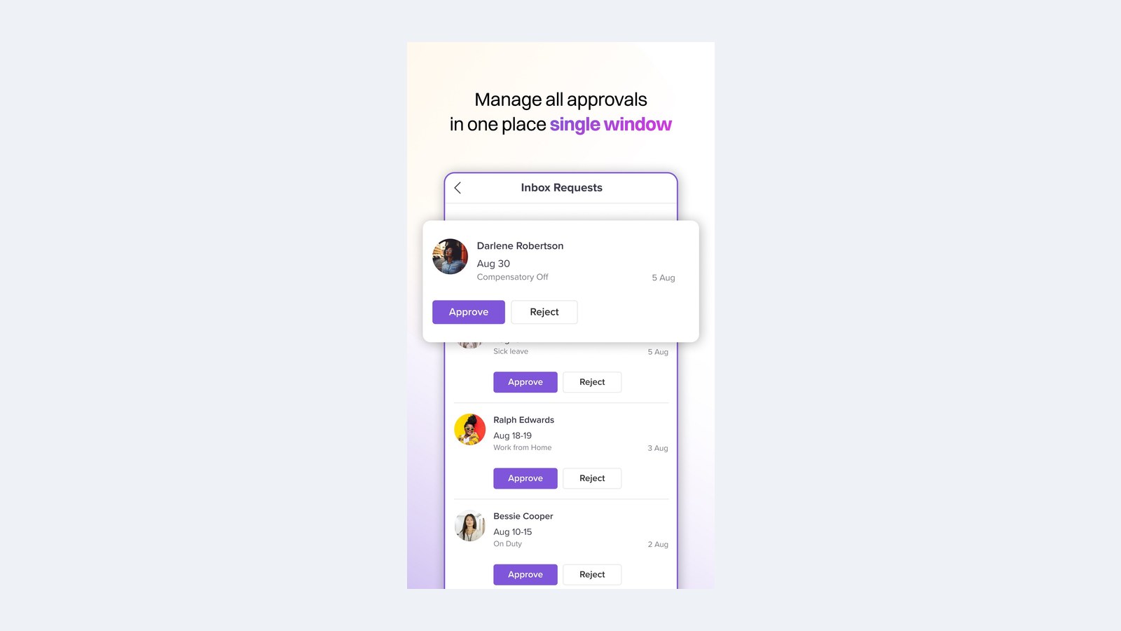 Keka approvals inbox (App Store screenshot)