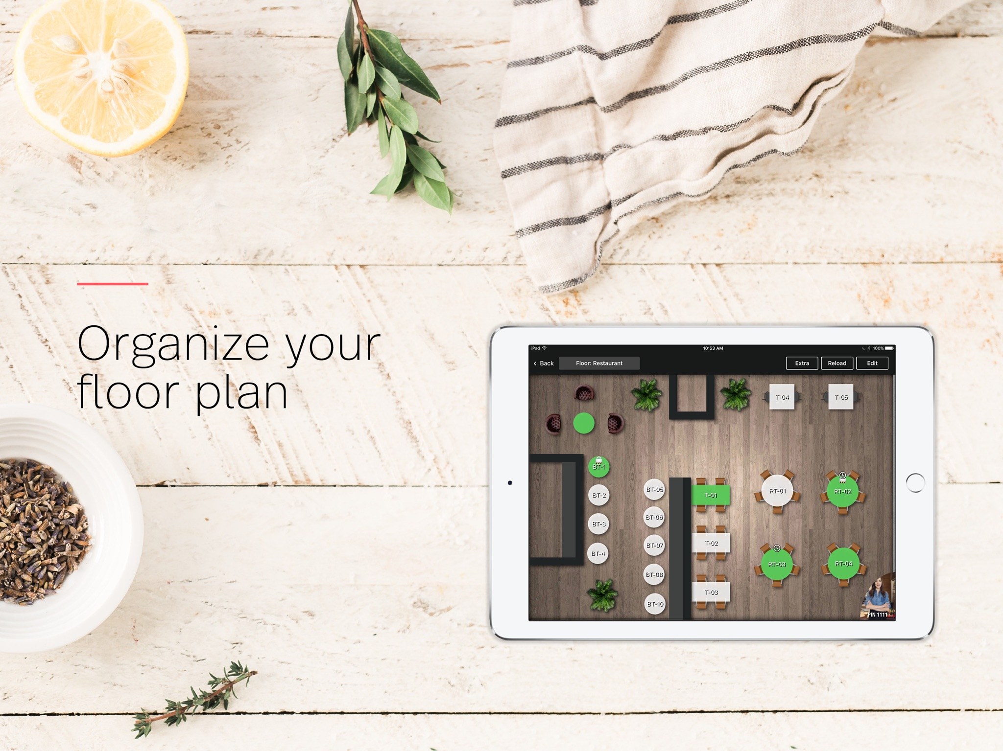Lightspeed Restaurant floor plan (App Store screenshot)