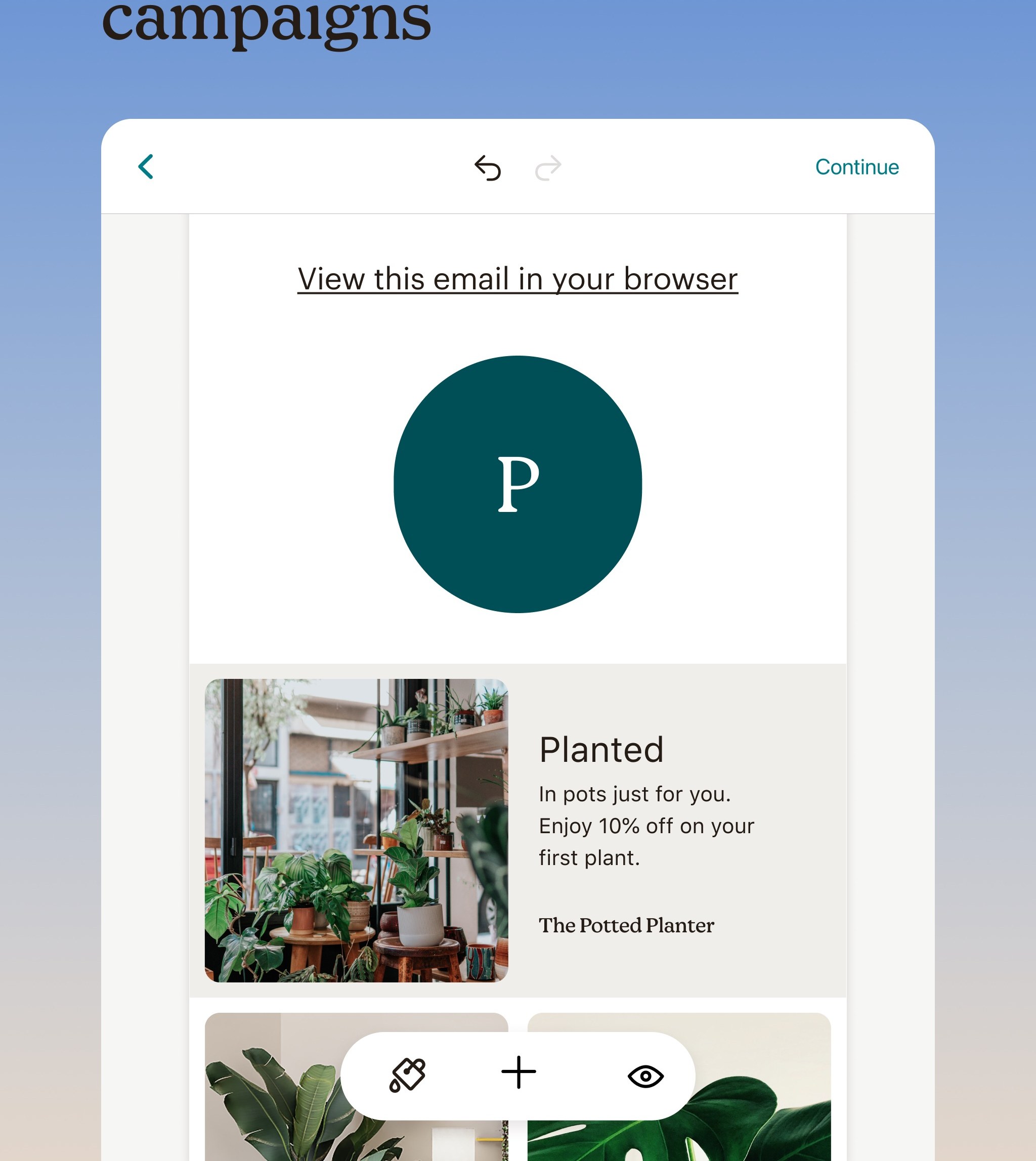 Mailchimp email editor (App Store screenshot)