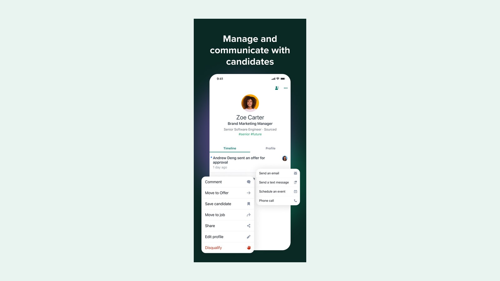 Workable candidate management (App Store screenshot)