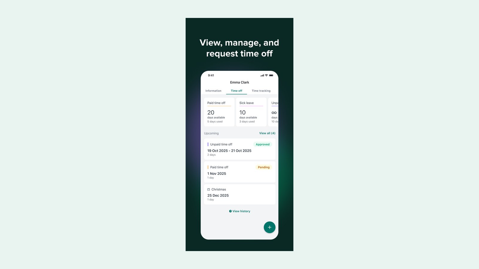 Workable time off requests (App Store screenshot)